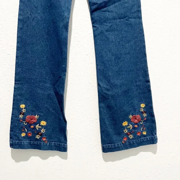 Spell & The Gypsy Boho Wanderlust Flare Jeans Embroidered Denim XS Extra Small - Picture 6 of 10